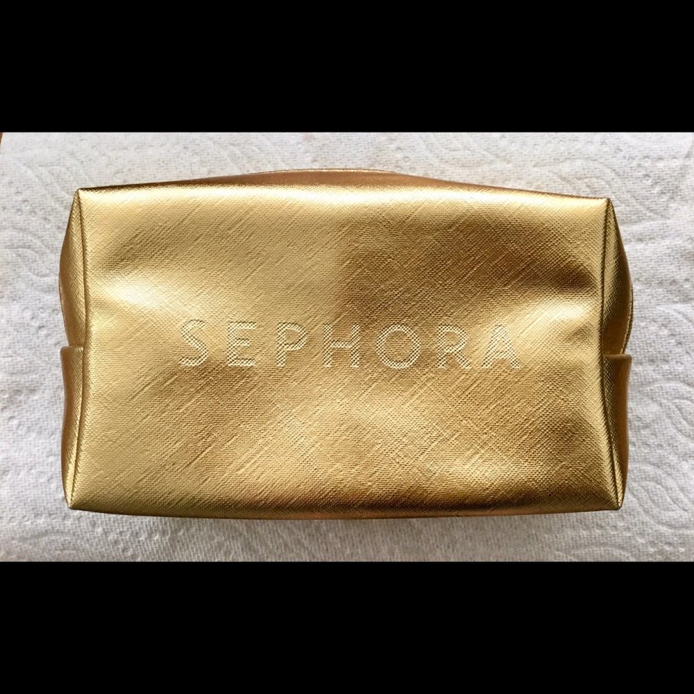 Sephora Gold Tone Cosmetic Bag